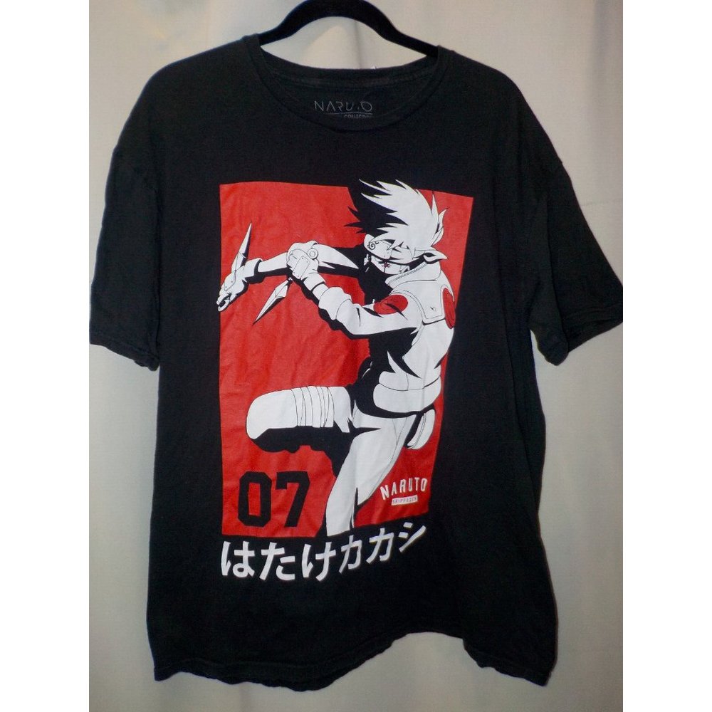 Naruto Shippuden Collection Mens Size XL Black T-Shirt 100% Cotton